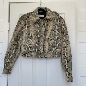 VINTAGE cropped snakeskin bomber 🐍